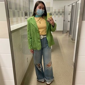 • vintage vegan ultra suede green blazer •